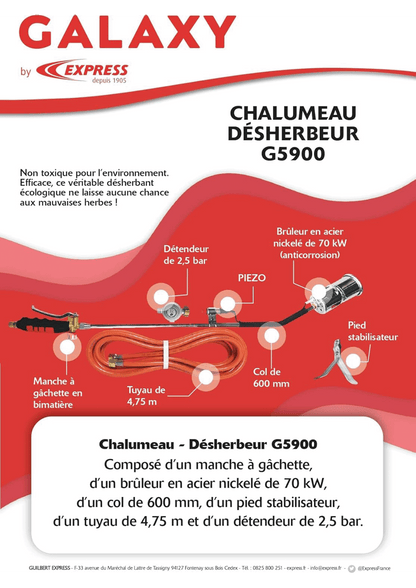 G5900 Désherbeur thermique au gaz propane – Heat Weeder